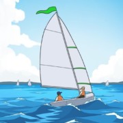 Piirretty purjevene, Nuori mieli urheilussa -teemakuva