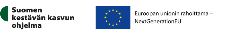 Logot: Suomen kestävän kasvun ohjelma & Euroopan union rahoittama - NextGenerationEU