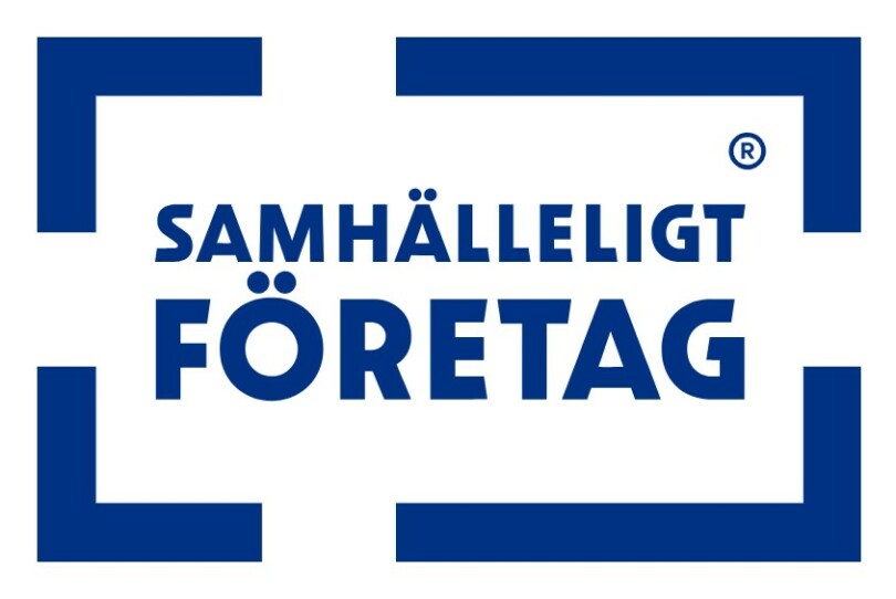 Logo med texten "Samhälleligt företag"