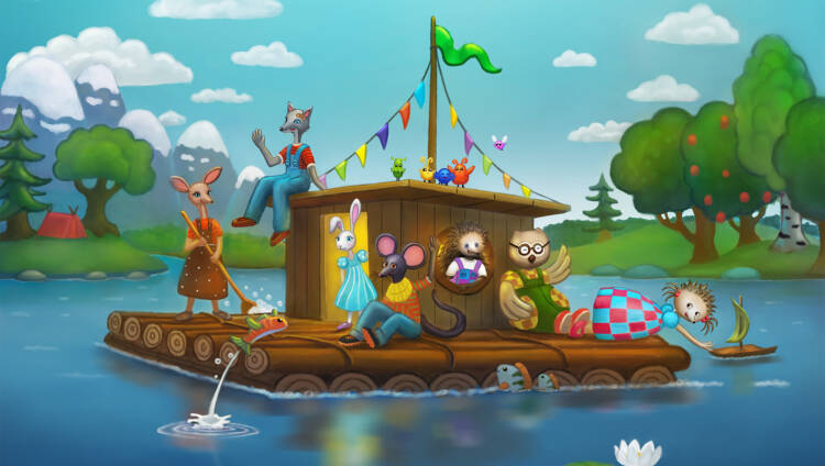 Kuvituskuva: kuvakaappaus Eläinlasten Rauhametsä -materiaalista