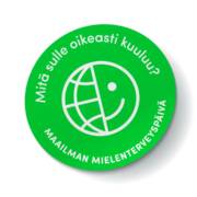 Maailman mielenterveyspäivän logo: "Mitä sulle oikeasti kuuluu?"